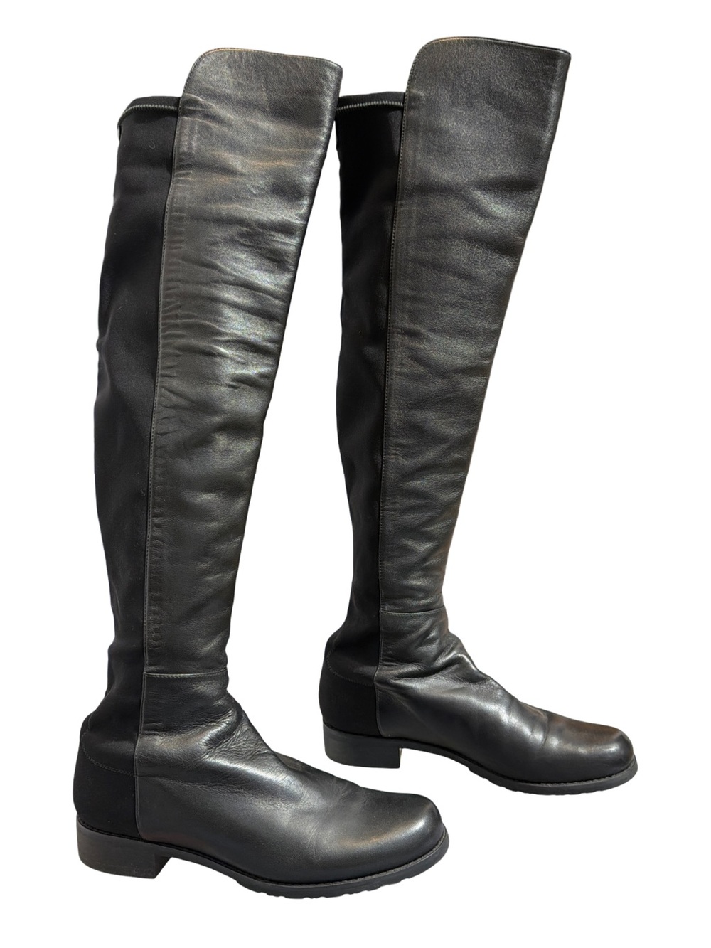 Stuart Weitzman • 50/50 OTK Over The Knee Nappa Leather Boots Black 7.5
